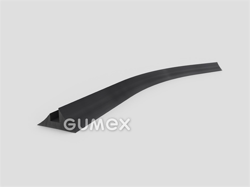 Geformtes Gummiprofil, 6x13mm, 2-Ströme, 60°ShA, EPDM, -40°C/+100°C, schwarz, 